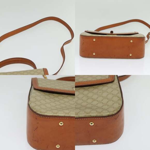 CELINE Macadam Canvas Hand Bag Pvc Beige Gold - Picture 10 of 13